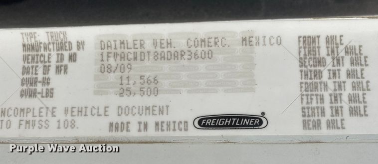 image for item KB9569 2010 Freightliner Business Class M2  utility / service truck