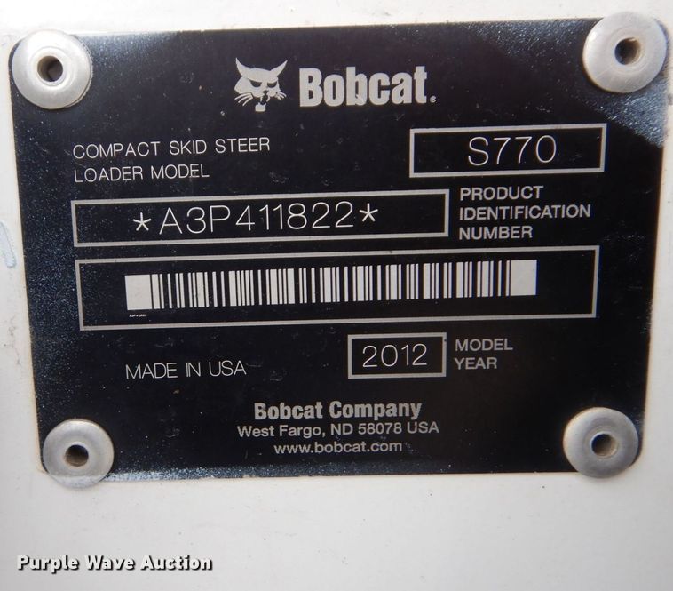 image for item KU9857 2012 Bobcat S770  skid steer loader