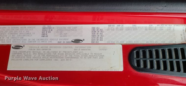 image for item LH9955 2006 Sterling L9500  crane truck