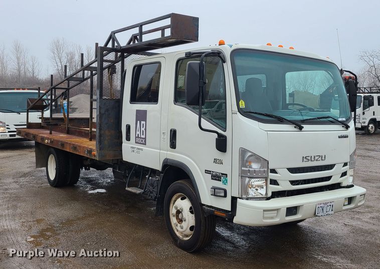 image for item LH9957 2017 Isuzu NPR  flatbed truck