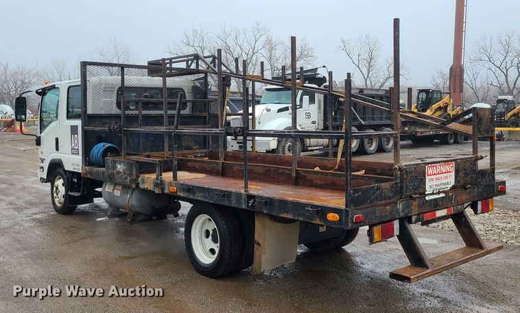 image for item LH9957 2017 Isuzu NPR  flatbed truck