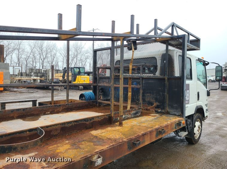 image for item LH9957 2017 Isuzu NPR  flatbed truck