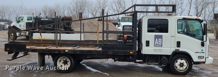 image for item LH9959 2017 Isuzu NPR  flatbed truck