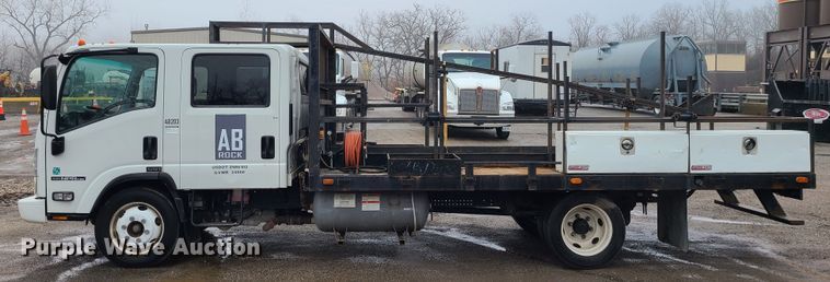 image for item LH9959 2017 Isuzu NPR  flatbed truck