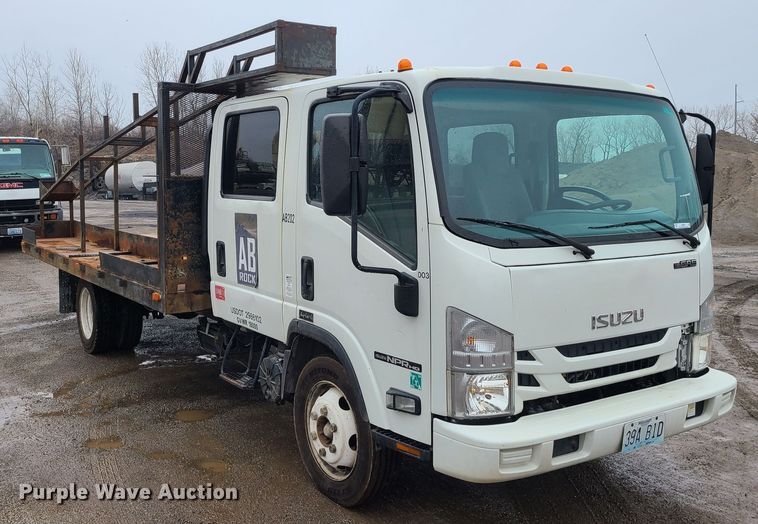 image for item LH9961 2016 Isuzu NPR  flatbed truck