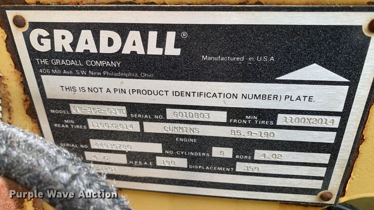 image for item LI9130 Gradall G3WD  wheeled excavator