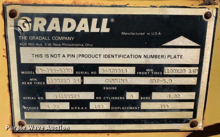 image for item LI9131 Gradall G3WD  wheeled excavator