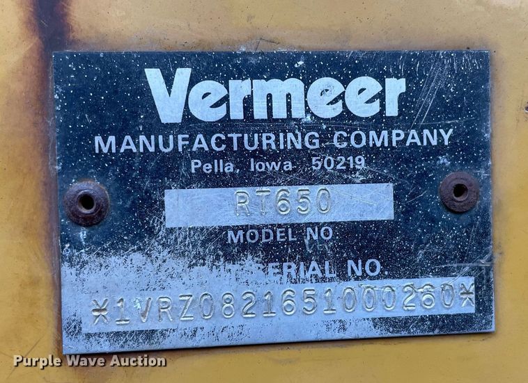 image for item LJ9596 2005 Vermeer RT650  cable plow