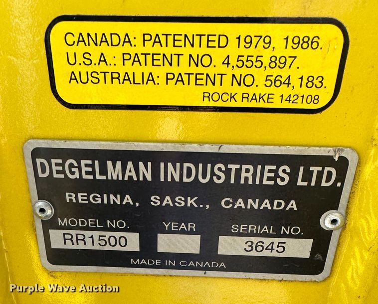 image for item LN9133 Degelman RR1500  power rake