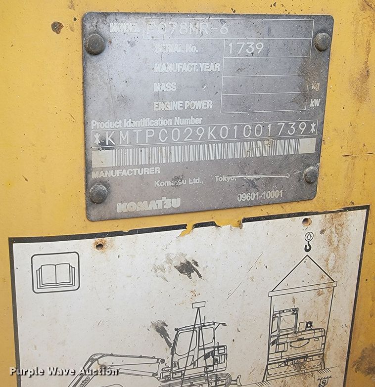 image for item LV9349 Komatsu PC78MR-6  mini excavator