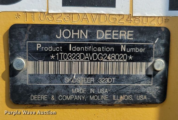 image for item MB9883 2013 John Deere 323D  tracked skid steer loader