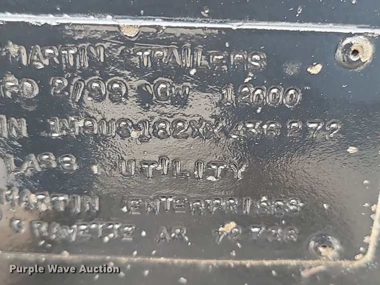 image for item MB9915 1999 Martin Trailers  utility trailer