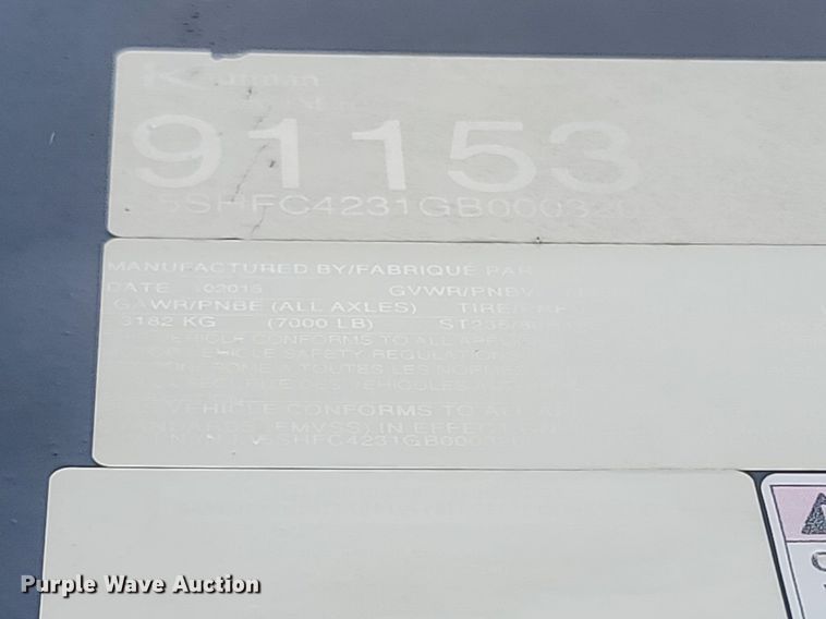 image for item MB9916 2016 Kaufman  equipment trailer