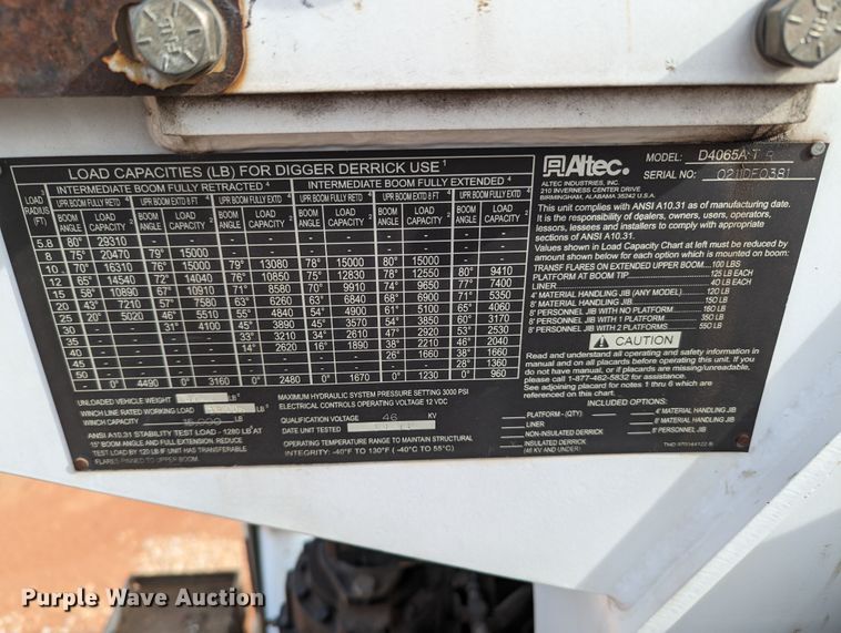 image for item MN9833 2012 International WorkStar 7400  digger derrick truck