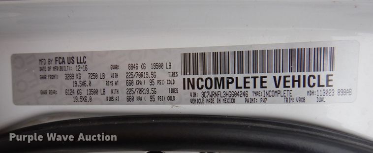 image for item MO9544 2017 Dodge Ram 5500HD  Crew Cab flatbed truck