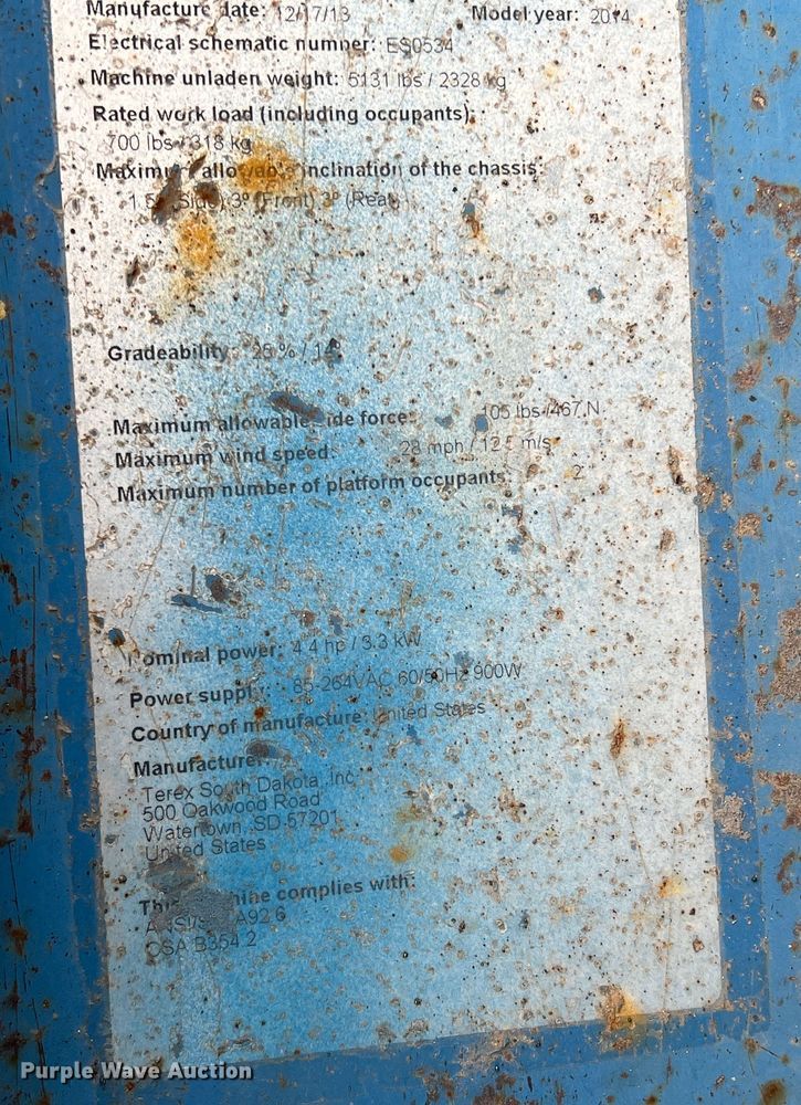 image for item MQ9870 2014 Genie GS-3246  scissor lift