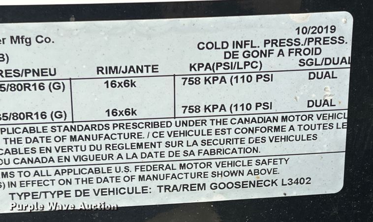 image for item MQ9871 2020 PJ  equipment trailer