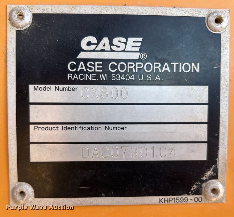 image for item MQ9881 2002 Case CX800  excavator