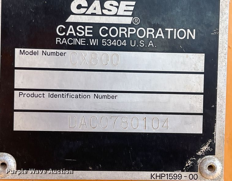 image for item MQ9881 2002 Case CX800  excavator