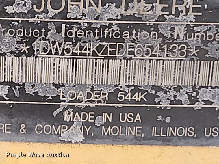 image for item MW9564 2013 John Deere 544K  wheel loader