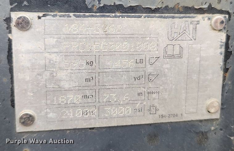 image for item MW9586 Caterpillar 184-3268  wheel loader grapple bucket