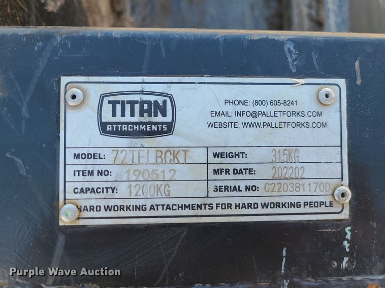 image for item MX9604 2022 Titan 72TFLBCKT  72"W bucket