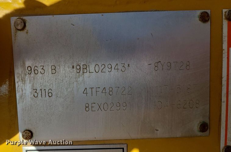 image for item MX9606 1999 Caterpillar 963B  track loader