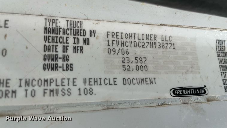 image for item MY9244 2007 Freightliner Business Class M2  roll-off container truck