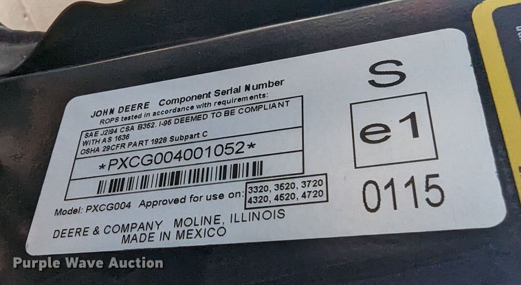 image for item LF9753 John Deere 4520  MFWD tractor