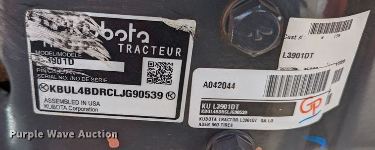image for item LF9755 2021 Kubota L3901DT  MFWD tractor