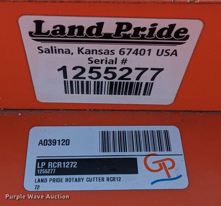 image for item LF9757 Land Pride RCR1272  rotary mower
