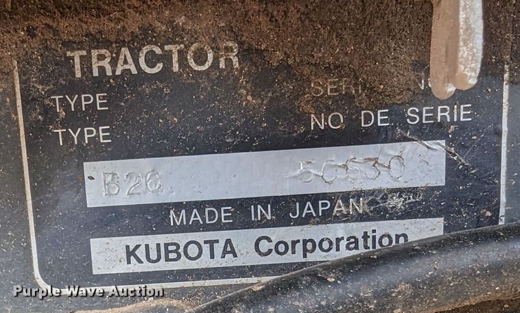 image for item LF9765 2007 Kubota B26  backhoe