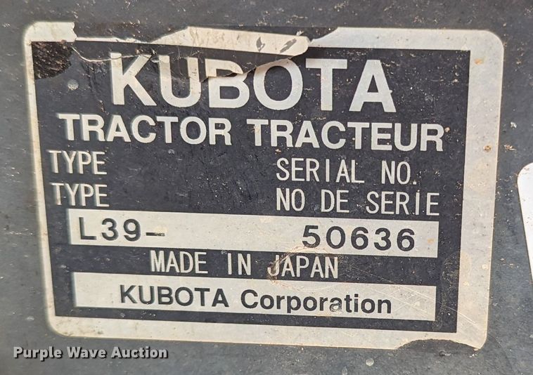 image for item LF9766 2005 Kubota L39TLB  backhoe