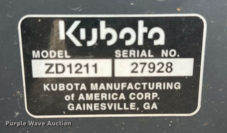 image for item LR9554 2019 Kubota ZD1211  ZTR lawn mower