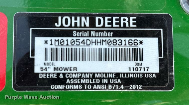 image for item LR9555 John Deere 1025R  MFWD tractor