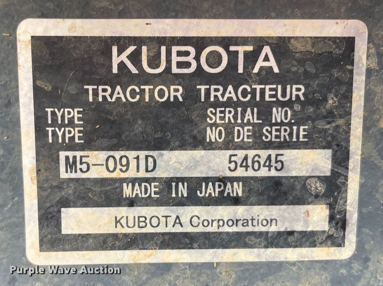 image for item MM9393 2019 Kubota M5-091D  MFWD tractor