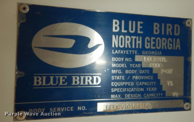 image for item DK1745 2008 Blue Bird Vision  school bus