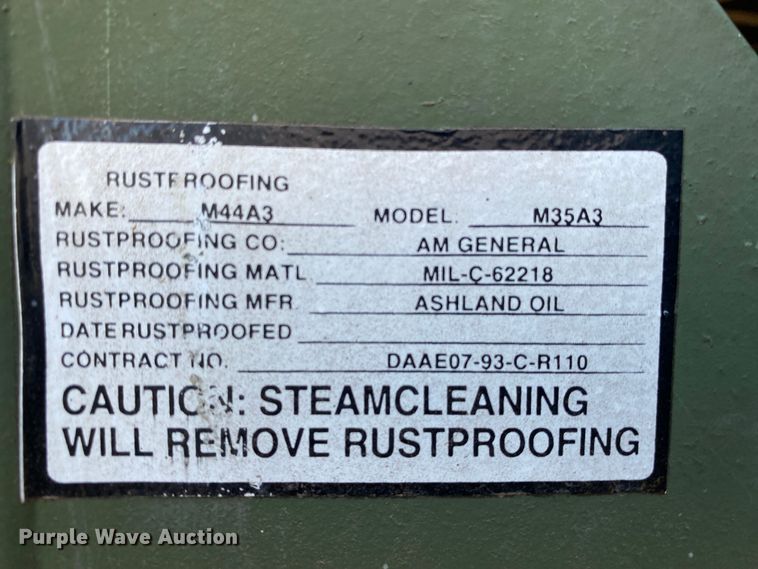 image for item DL7153 1993 American General M35A3  pumper fire truck