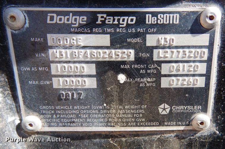 image for item DN6343 1973 Dodge W300  brush fire truck