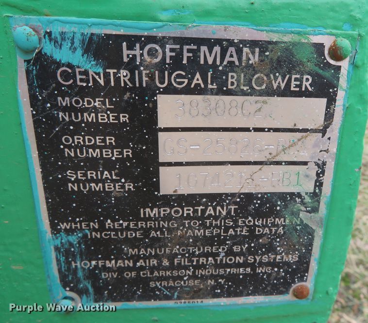 image for item DN7881 Hoffman  38308C2 blower