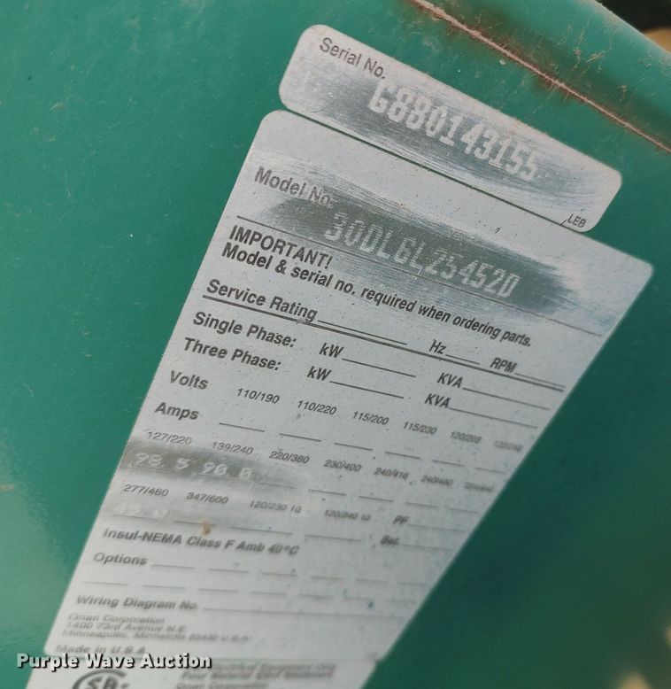 image for item DQ0430 Onan 30 GenSet  generator