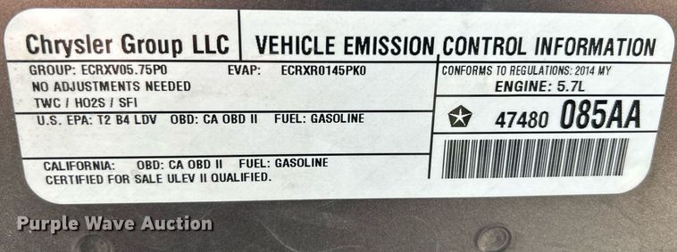 image for item DR4551 2014 Dodge Charger Police