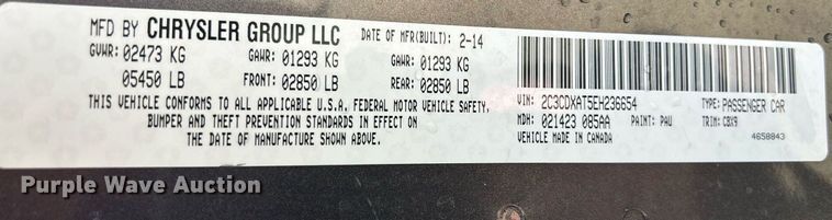 image for item DR4551 2014 Dodge Charger Police