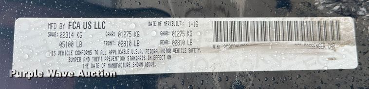 image for item DS2706 2016 Dodge Charger