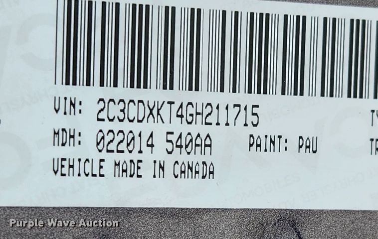 image for item JB9480 2016 Dodge Charger Police