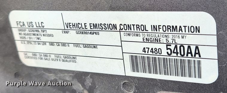 image for item JB9482 2016 Dodge Charger Police