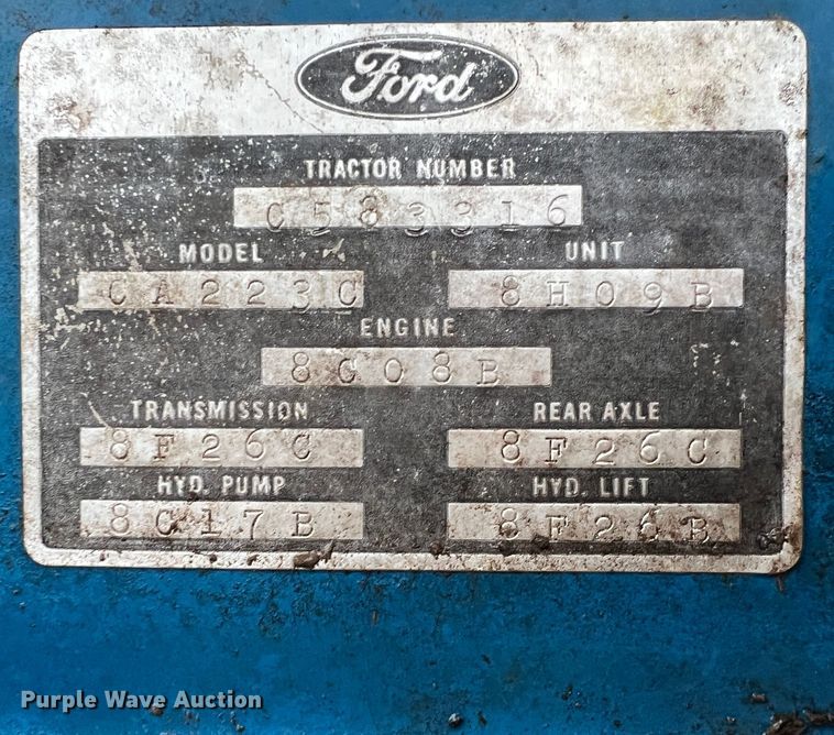 image for item KR9368 Ford 3600  tractor