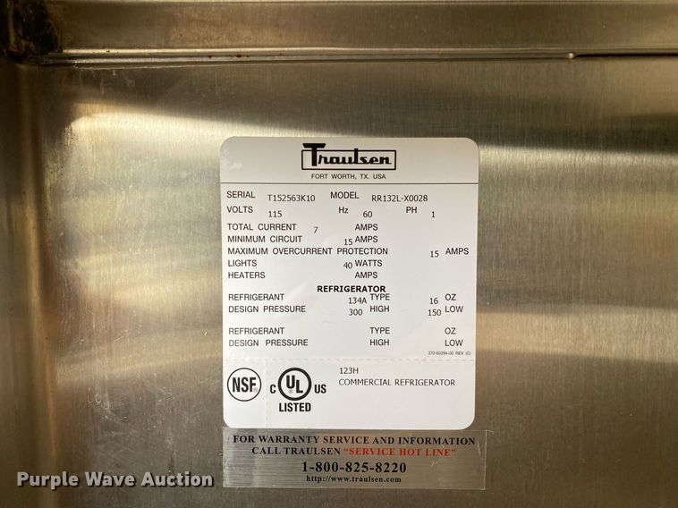 image for item KV9521 Traulsen RR132L-X0028  refrigerator