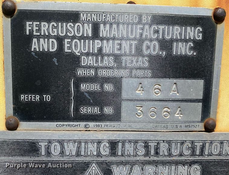 image for item KV9575 1990 Ferguson 46A  double drum roller