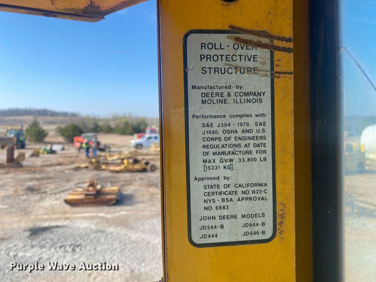 image for item KV9589 1979 John Deere 544B  wheel loader